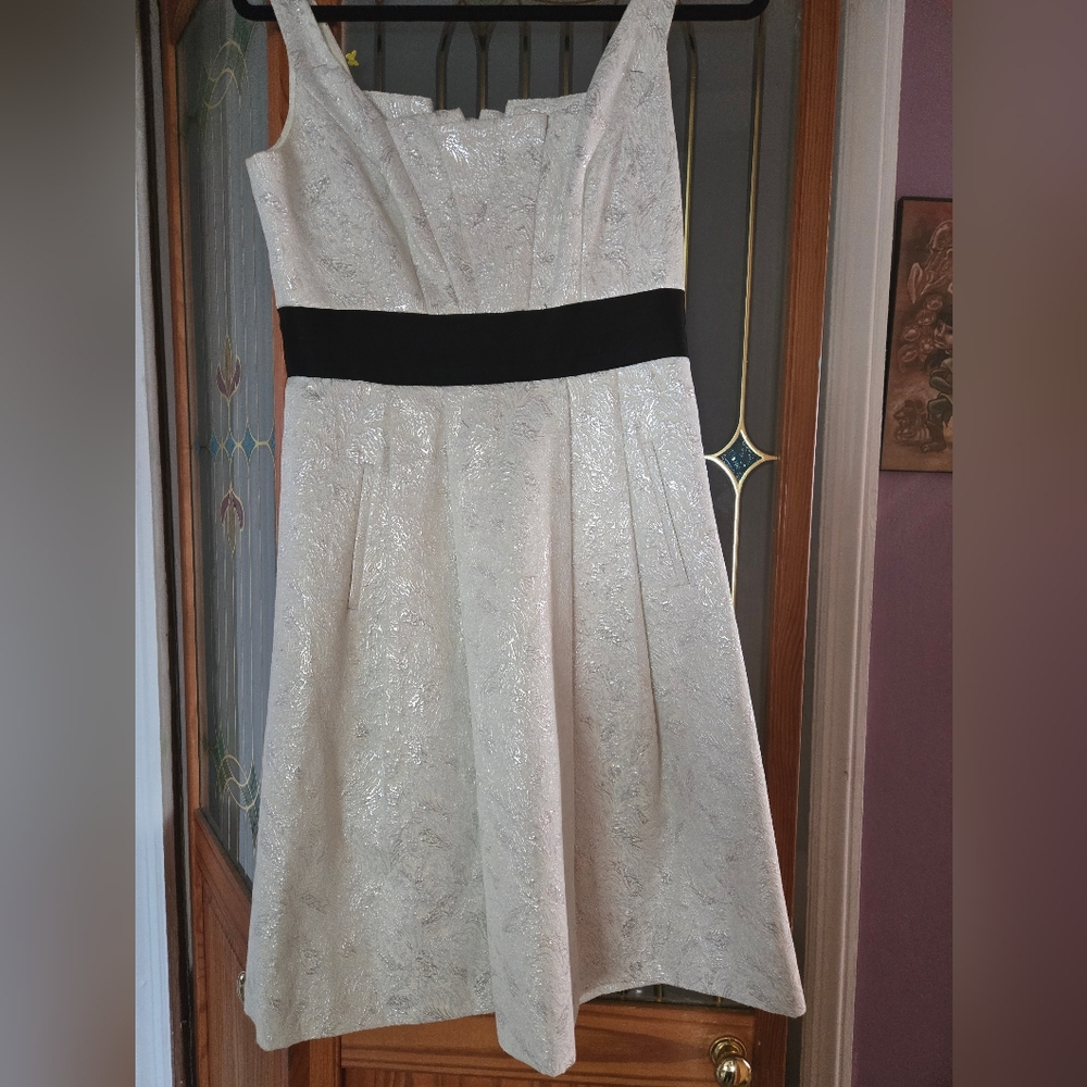 Elegant White and Black Women's Dress